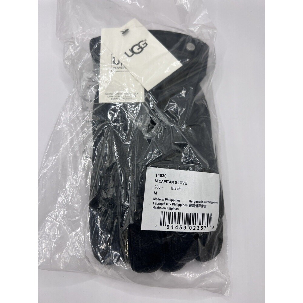Ugg Men’s Black Faux Fur Lined Captain Pieced Genuine Leather Glove Warm New $95 - Picture 4 of 6
